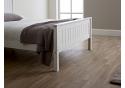 3ft Single Torre White painted wood bed frame, high foot end panel 3